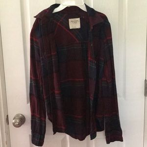 Abercrombie maroon flannel